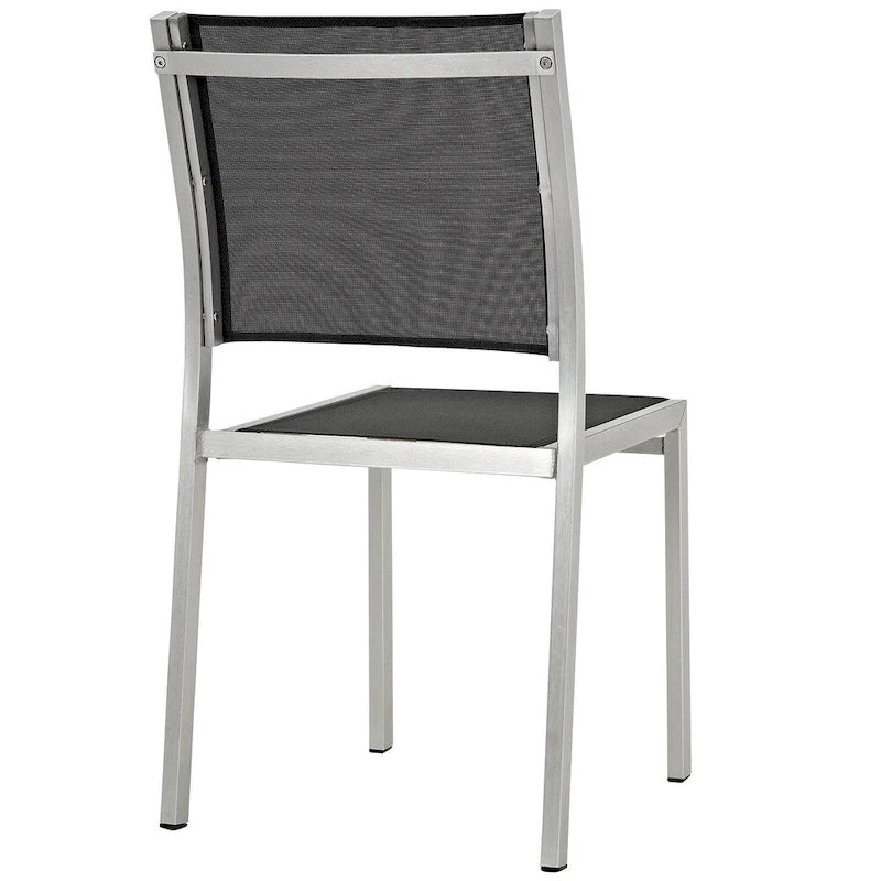 Chaise d'appoint de salle à manger d'extérieur en maille d'aluminium Modway Shore