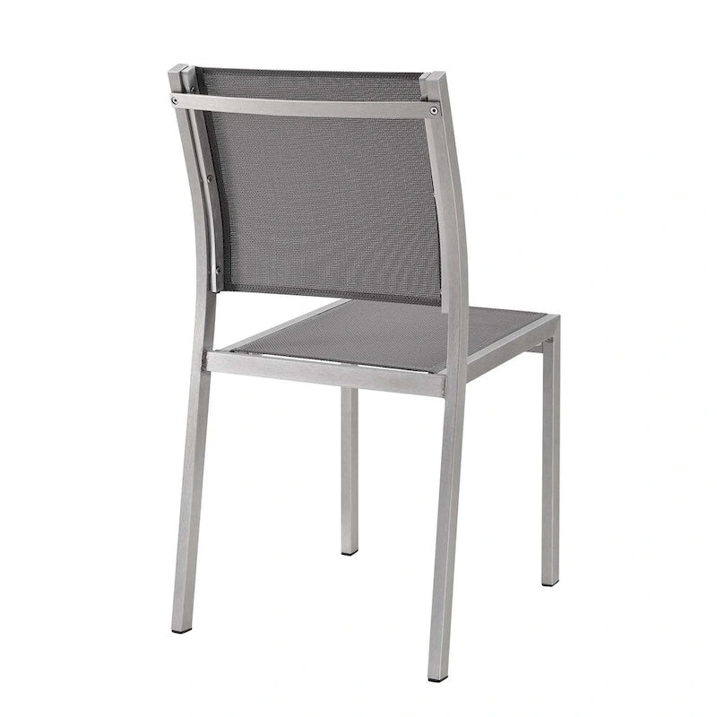 Chaise d'appoint de salle à manger d'extérieur en maille d'aluminium Modway Shore