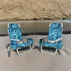 Chaise de plage pliante avec dossier réglable et oreiller
