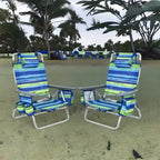 Chaise de plage pliante avec dossier réglable et oreiller