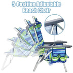 Chaise de plage pliante avec dossier réglable et oreiller