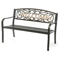 Banc d'extérieur en acier pour terrasse, jardin ou parc, avec dossier inclinable en fonte, décoration pour porche, cour ou pelouse