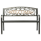 Banc d'extérieur en acier pour terrasse, jardin ou parc, avec dossier inclinable en fonte, décoration pour porche, cour ou pelouse