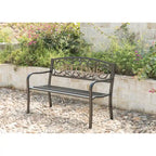 Banc d'extérieur en acier pour terrasse, jardin ou parc, avec dossier inclinable en fonte, décoration pour porche, cour ou pelouse