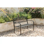 Banc d'extérieur en acier pour terrasse, jardin ou parc, avec dossier inclinable en fonte, décoration pour porche, cour ou pelouse