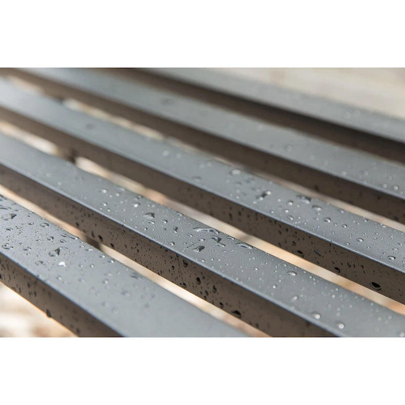 Banc d'extérieur en acier pour terrasse, jardin ou parc, avec dossier inclinable en fonte, décoration pour porche, cour ou pelouse