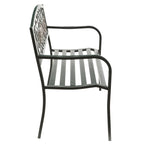 Banc d'extérieur en acier pour terrasse, jardin ou parc, avec dossier inclinable en fonte, décoration pour porche, cour ou pelouse