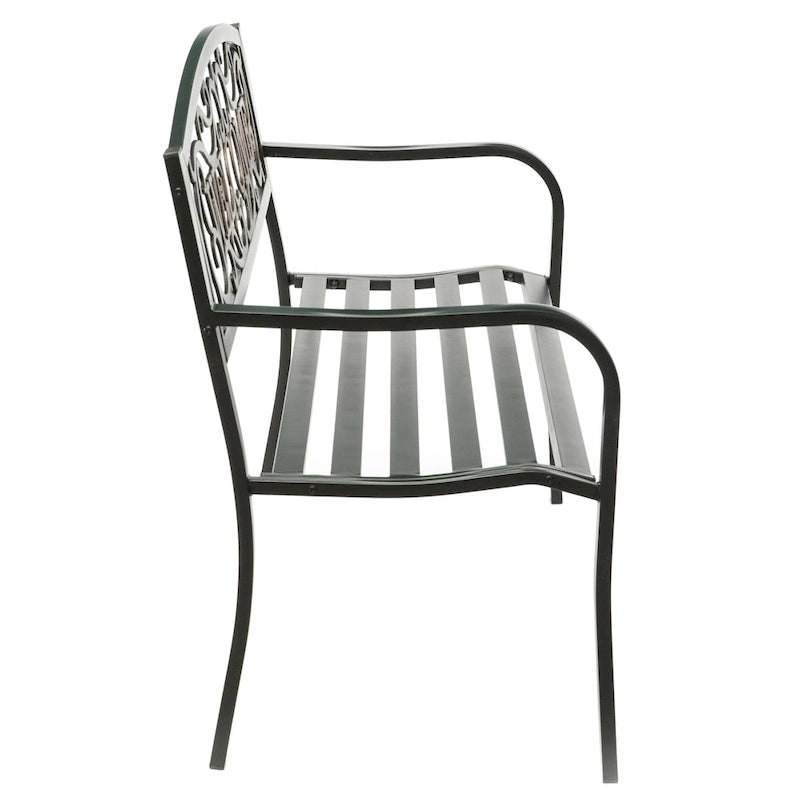Banc d'extérieur en acier pour terrasse, jardin ou parc, avec dossier inclinable en fonte, décoration pour porche, cour ou pelouse