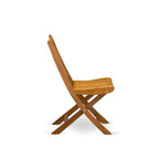Ensemble de table pliante 3 pièces East West Furniture en bois : une table basse d'extérieur en bois d'acacia et 2 chaises pliantes, finition huile naturelle
