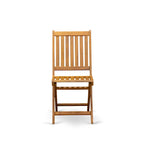 Ensemble de table pliante 3 pièces East West Furniture en bois : une table basse d'extérieur en bois d'acacia et 2 chaises pliantes, finition huile naturelle