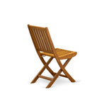 Ensemble de table pliante 3 pièces East West Furniture en bois : une table basse d'extérieur en bois d'acacia et 2 chaises pliantes, finition huile naturelle