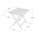Ensemble de table pliante 3 pièces East West Furniture en bois : une table basse d'extérieur en bois d'acacia et 2 chaises pliantes, finition huile naturelle