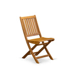 Ensemble de table pliante 3 pièces East West Furniture en bois : une table basse d'extérieur en bois d'acacia et 2 chaises pliantes, finition huile naturelle