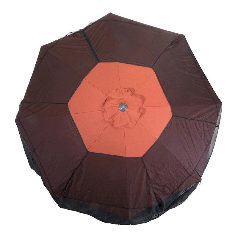 Parasol de terrasse rond universel Classic Accessories de 2,74 m (9 pieds) résistant à l'eau avec moustiquaire
