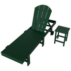 Chaise longue inclinable sans accoudoirs Polytrends Laguna HDPE pour terrasse et piscine d'extérieur (ensemble de 2 pièces)