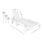 Chaise longue inclinable sans accoudoirs Polytrends Laguna HDPE pour terrasse et piscine d'extérieur (ensemble de 2 pièces)