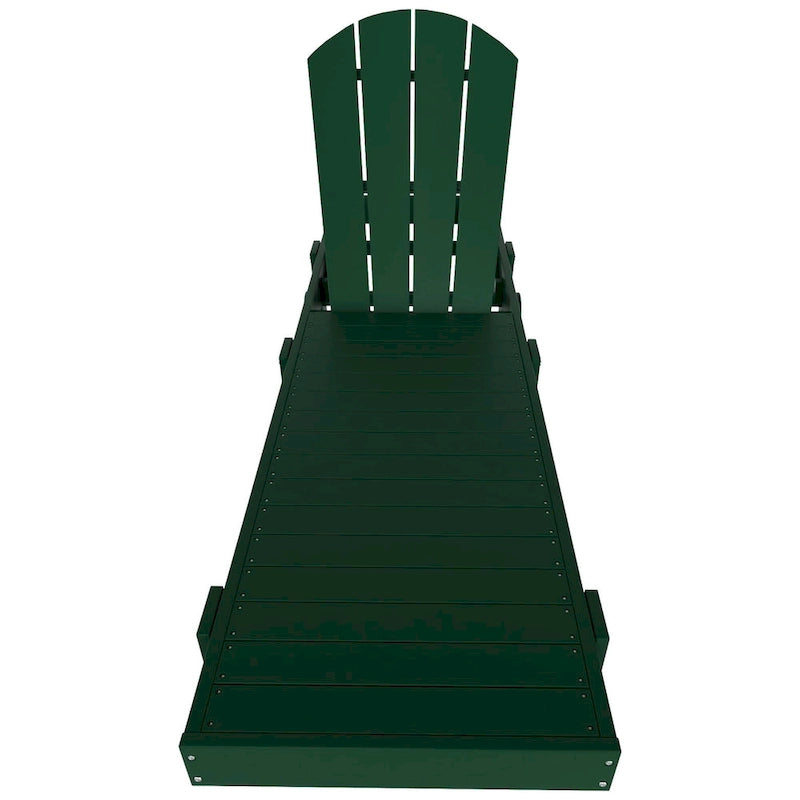 Chaise longue inclinable sans accoudoirs Polytrends Laguna HDPE pour terrasse et piscine d'extérieur (ensemble de 2 pièces)