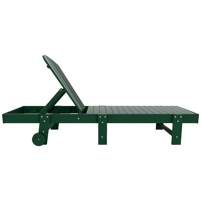 Chaise longue inclinable sans accoudoirs Polytrends Laguna HDPE pour terrasse et piscine d'extérieur (ensemble de 2 pièces)