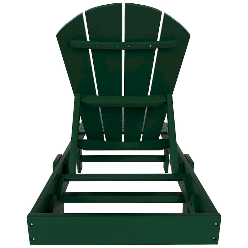 Chaise longue inclinable sans accoudoirs Polytrends Laguna HDPE pour terrasse et piscine d'extérieur (ensemble de 2 pièces)