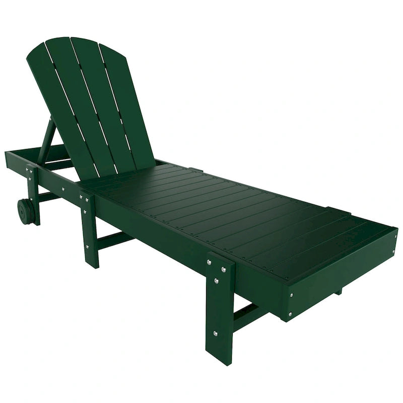 Chaise longue inclinable sans accoudoirs Polytrends Laguna HDPE pour terrasse et piscine d'extérieur (ensemble de 2 pièces)