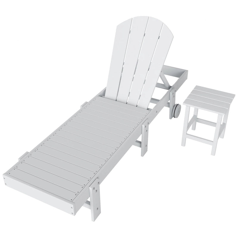 Chaise longue inclinable sans accoudoirs Polytrends Laguna HDPE pour terrasse et piscine d'extérieur (ensemble de 2 pièces)