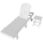 Chaise longue inclinable sans accoudoirs Polytrends Laguna HDPE pour terrasse et piscine d'extérieur (ensemble de 2 pièces)