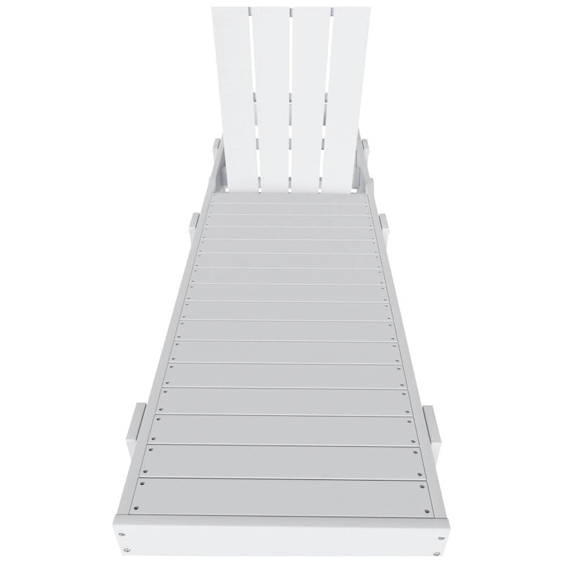 Chaise longue inclinable sans accoudoirs Polytrends Laguna HDPE pour terrasse et piscine d'extérieur (ensemble de 2 pièces)