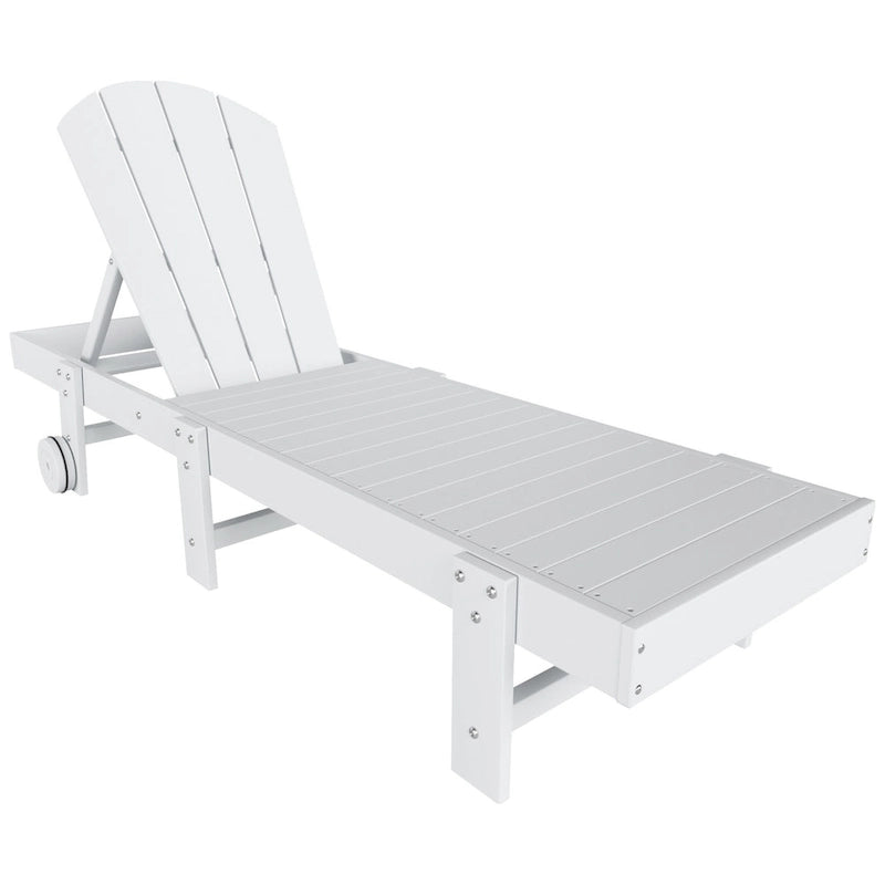 Chaise longue inclinable sans accoudoirs Polytrends Laguna HDPE pour terrasse et piscine d'extérieur (ensemble de 2 pièces)