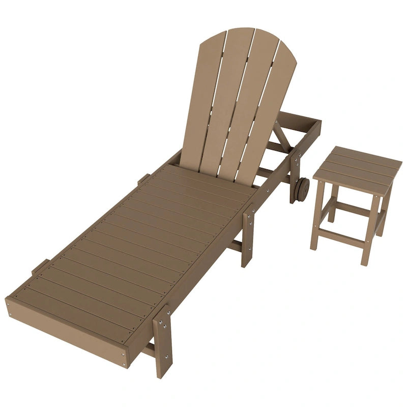 Chaise longue inclinable sans accoudoirs Polytrends Laguna HDPE pour terrasse et piscine d'extérieur (ensemble de 2 pièces)