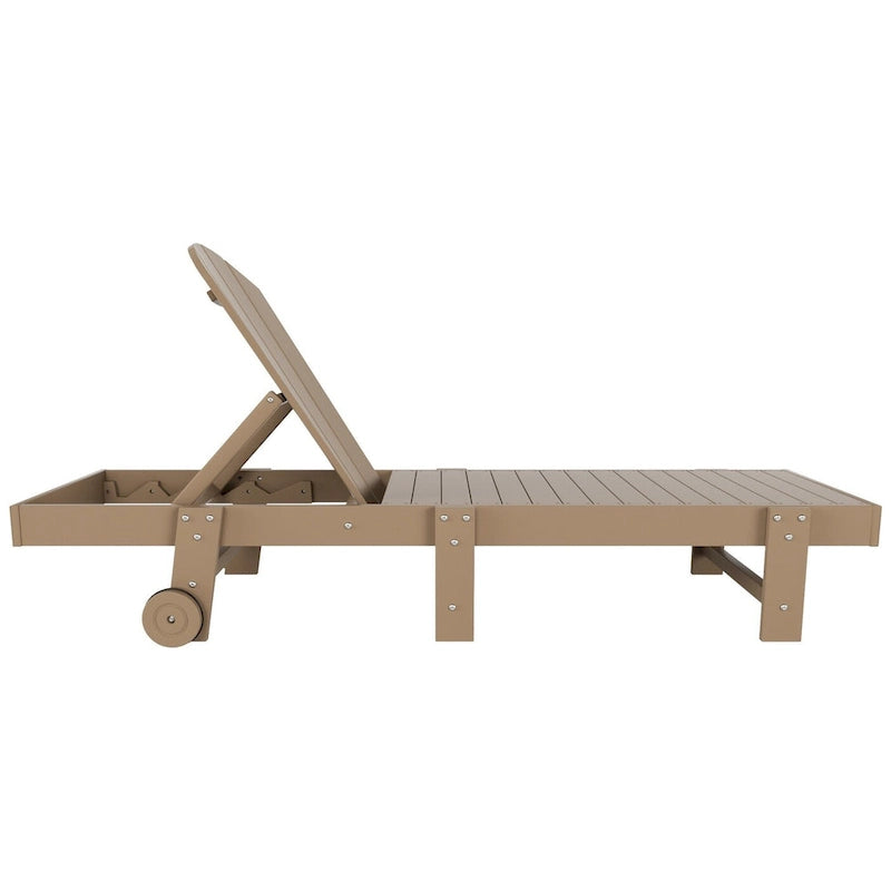 Chaise longue inclinable sans accoudoirs Polytrends Laguna HDPE pour terrasse et piscine d'extérieur (ensemble de 2 pièces)