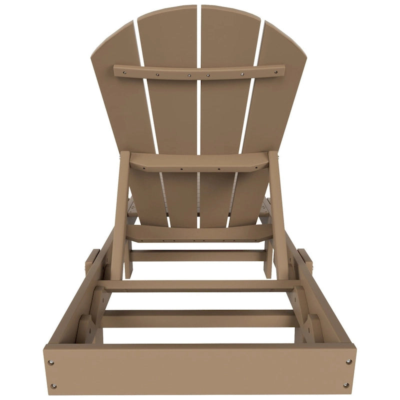 Chaise longue inclinable sans accoudoirs Polytrends Laguna HDPE pour terrasse et piscine d'extérieur (ensemble de 2 pièces)