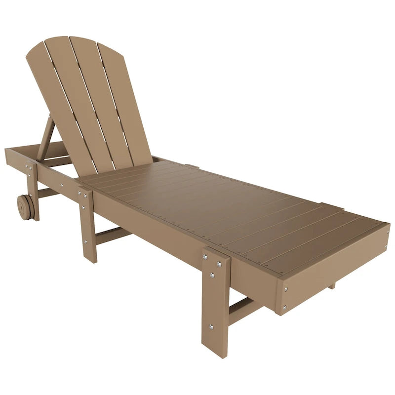Chaise longue inclinable sans accoudoirs Polytrends Laguna HDPE pour terrasse et piscine d'extérieur (ensemble de 2 pièces)