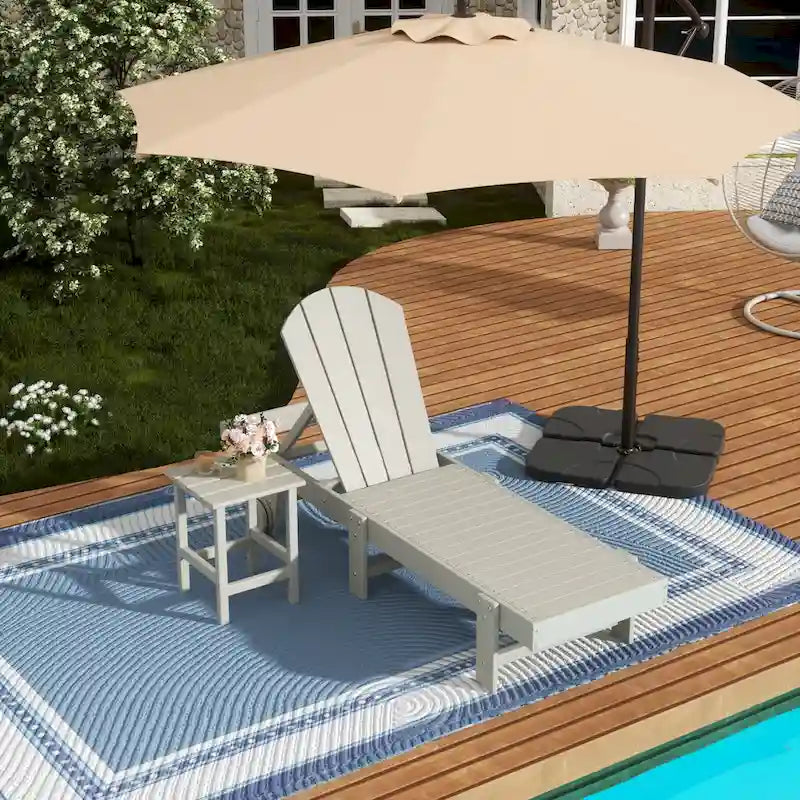 Chaise longue inclinable sans accoudoirs Polytrends Laguna HDPE pour terrasse et piscine d'extérieur (ensemble de 2 pièces)