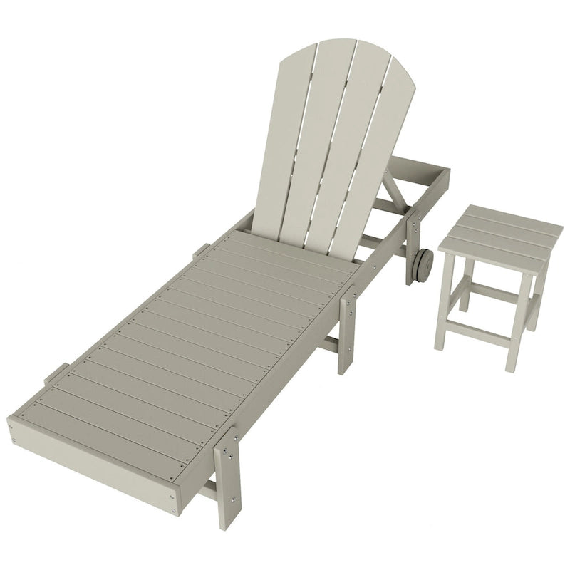 Chaise longue inclinable sans accoudoirs Polytrends Laguna HDPE pour terrasse et piscine d'extérieur (ensemble de 2 pièces)
