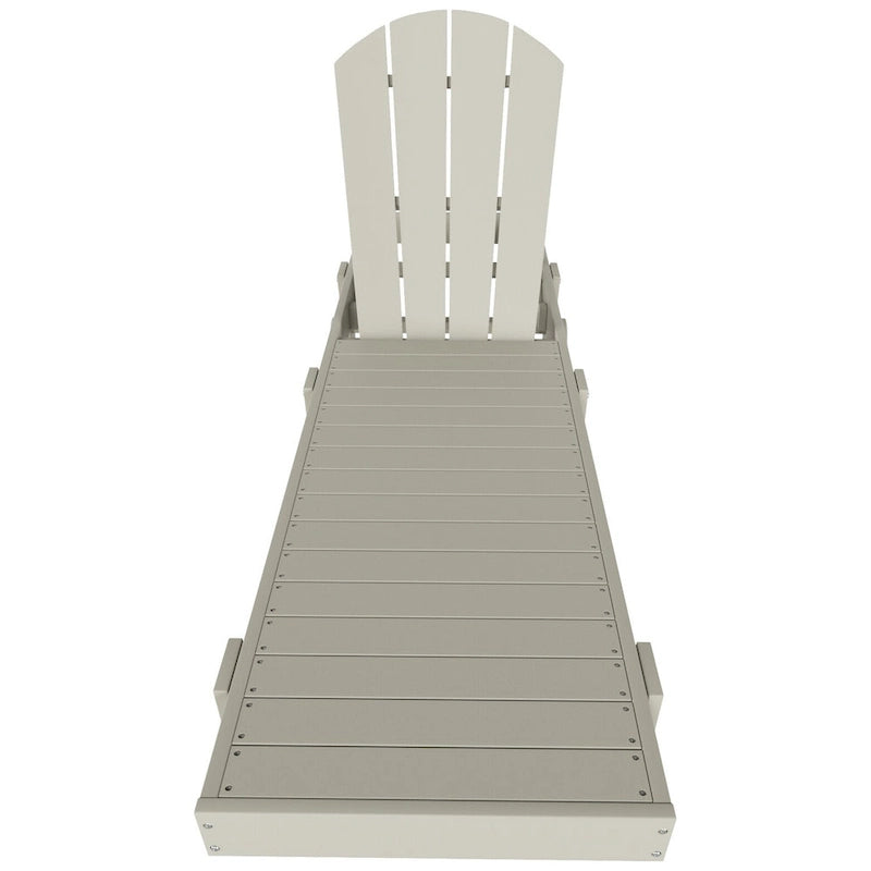 Chaise longue inclinable sans accoudoirs Polytrends Laguna HDPE pour terrasse et piscine d'extérieur (ensemble de 2 pièces)