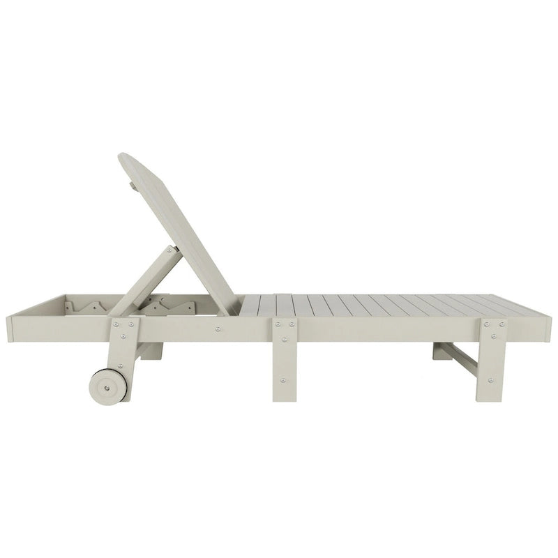 Chaise longue inclinable sans accoudoirs Polytrends Laguna HDPE pour terrasse et piscine d'extérieur (ensemble de 2 pièces)