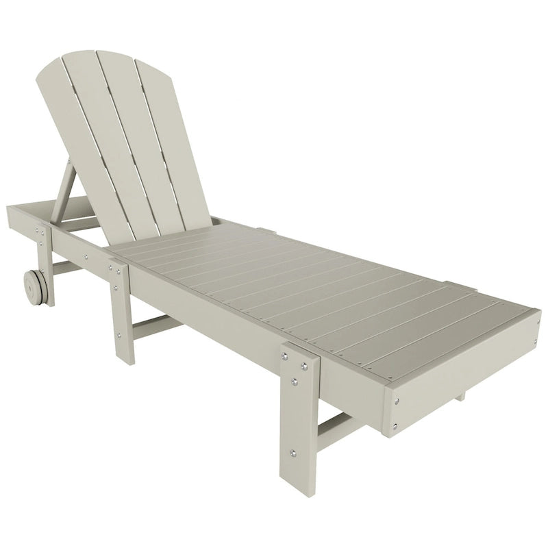 Chaise longue inclinable sans accoudoirs Polytrends Laguna HDPE pour terrasse et piscine d'extérieur (ensemble de 2 pièces)