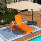 Chaise longue inclinable sans accoudoirs Polytrends Laguna HDPE pour terrasse et piscine d'extérieur (ensemble de 2 pièces)