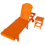 Chaise longue inclinable sans accoudoirs Polytrends Laguna HDPE pour terrasse et piscine d'extérieur (ensemble de 2 pièces)