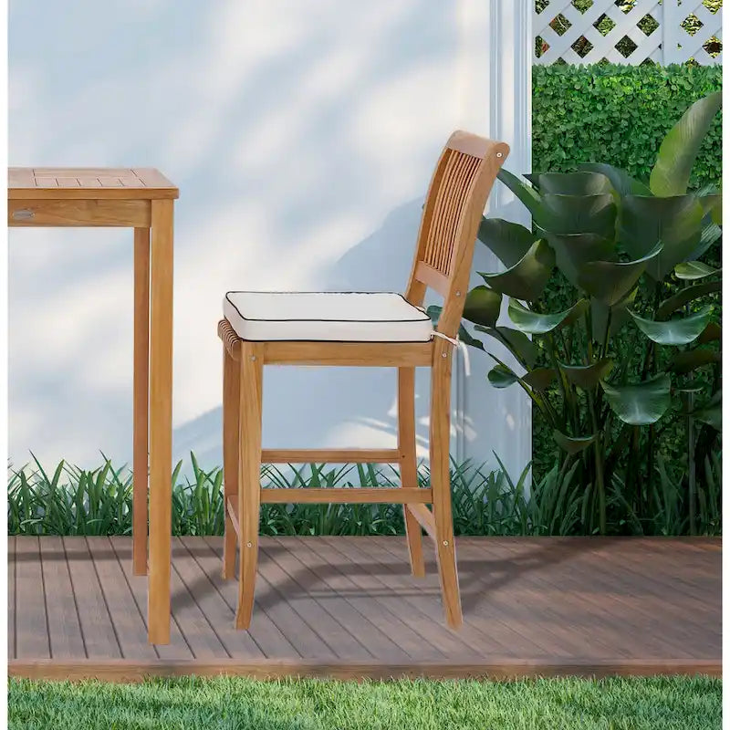 Tabouret de bar Chic Teak Castle en bois de teck, pour intérieur/extérieur.