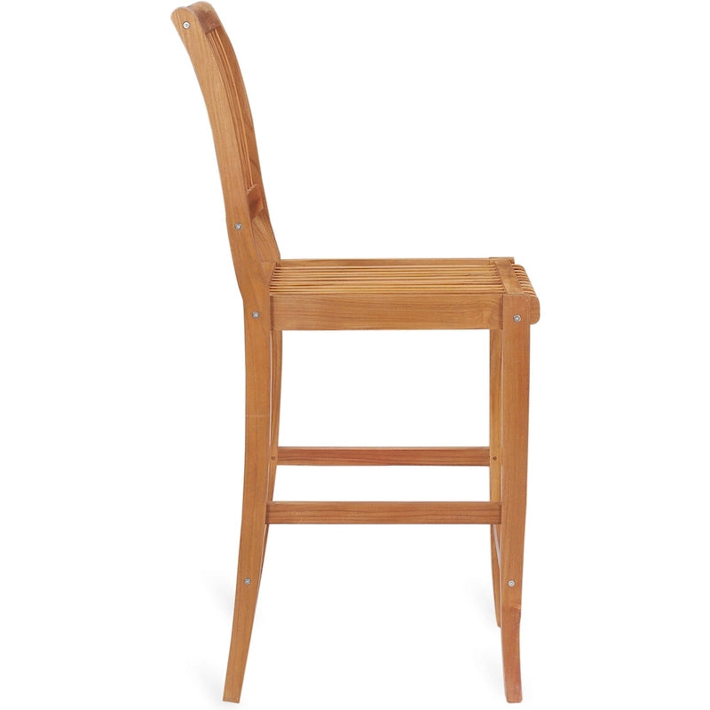 Tabouret de bar Chic Teak Castle en bois de teck, pour intérieur/extérieur.