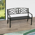 Banc de jardin en métal Lotus Home - 50 cm (L) x 23,6 cm (P) x 34,3 cm (H)