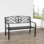 Banc de jardin en métal Lotus Home - 50 cm (L) x 23,6 cm (P) x 34,3 cm (H)