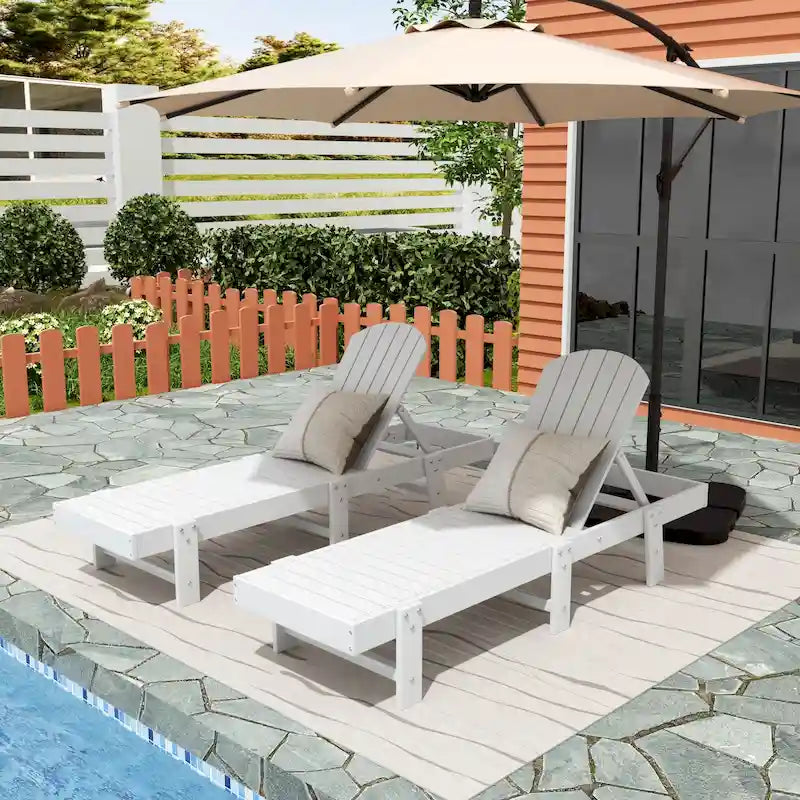 Chaise longue inclinable sans accoudoirs Polytrends Altura en polyéthylène écologique résistant aux intempéries (ensemble de 2)
