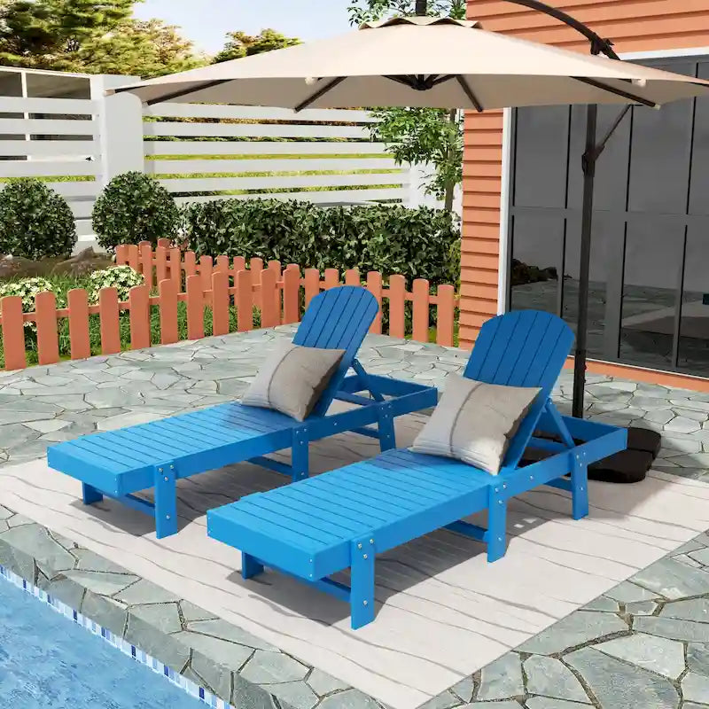 Chaise longue inclinable sans accoudoirs Polytrends Altura en polyéthylène écologique résistant aux intempéries (ensemble de 2)
