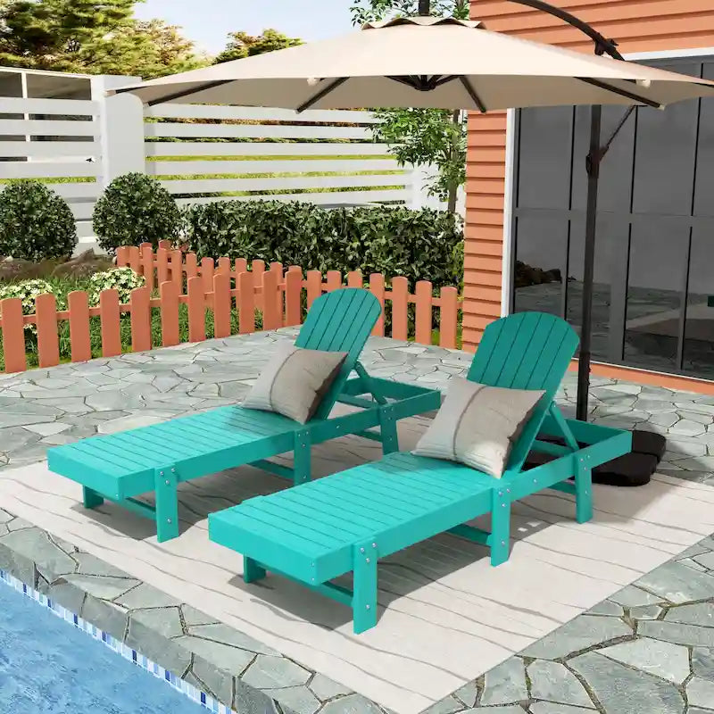 Chaise longue inclinable sans accoudoirs Polytrends Altura en polyéthylène écologique résistant aux intempéries (ensemble de 2)