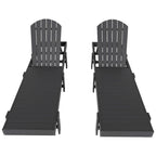 Chaise longue inclinable sans accoudoirs Polytrends Altura en polyéthylène écologique résistant aux intempéries (ensemble de 2)