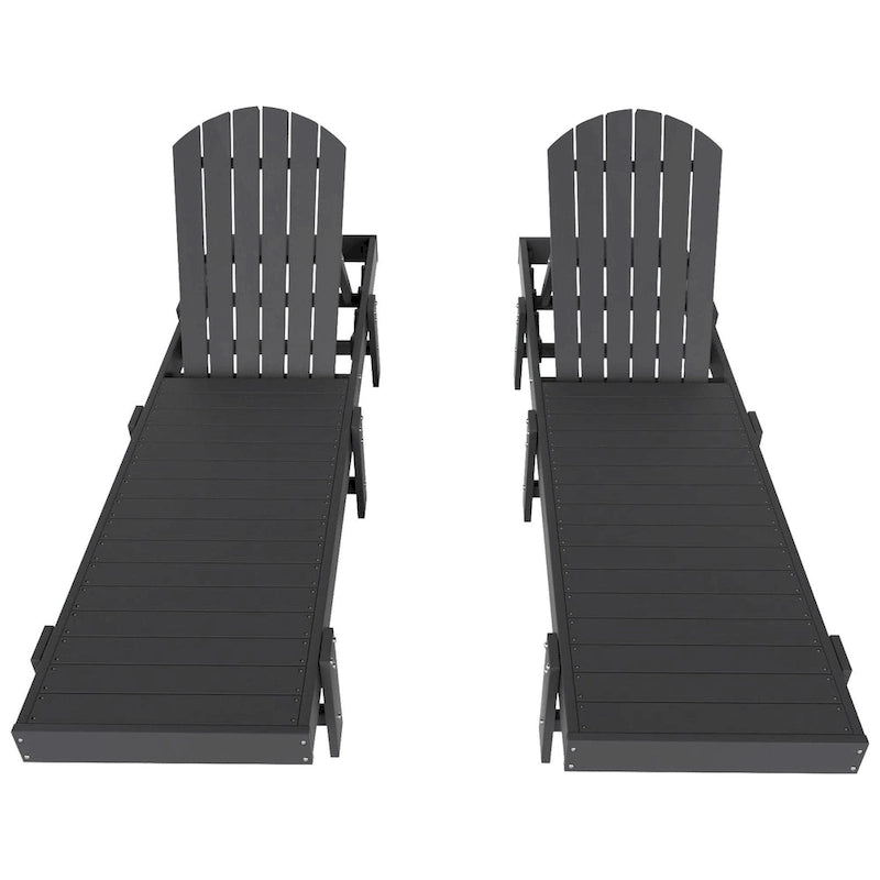 Chaise longue inclinable sans accoudoirs Polytrends Altura en polyéthylène écologique résistant aux intempéries (ensemble de 2)