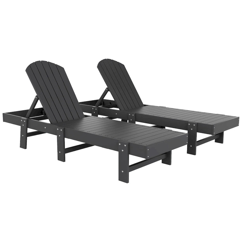 Chaise longue inclinable sans accoudoirs Polytrends Altura en polyéthylène écologique résistant aux intempéries (ensemble de 2)