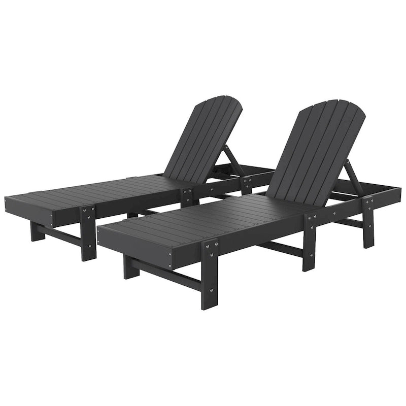 Chaise longue inclinable sans accoudoirs Polytrends Altura en polyéthylène écologique résistant aux intempéries (ensemble de 2)